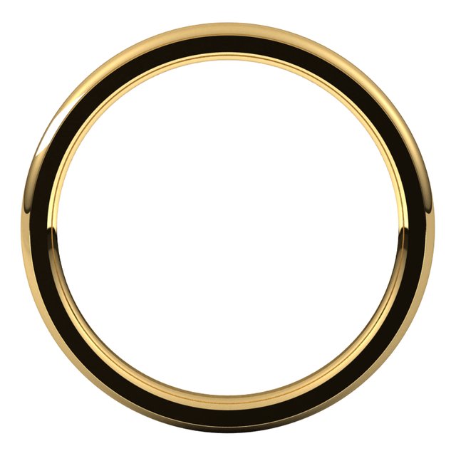 10K Yellow Gold 2.5 mm Half Round Edge Comfort Fit Wedding Band 2