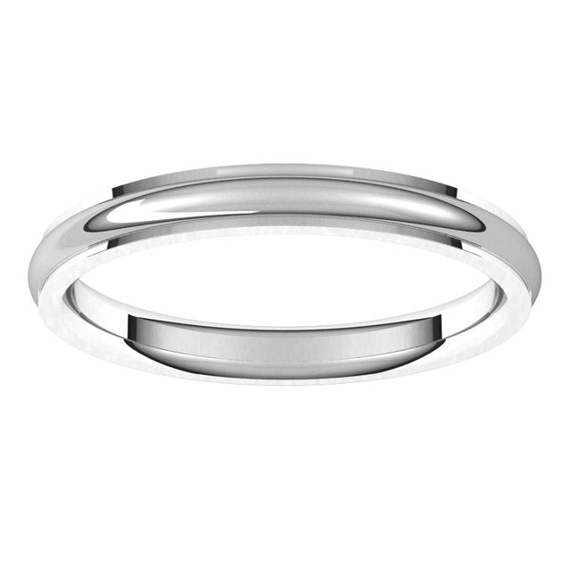 18K White Gold 2.5 mm Half Round Edge Comfort Fit Wedding Band 3