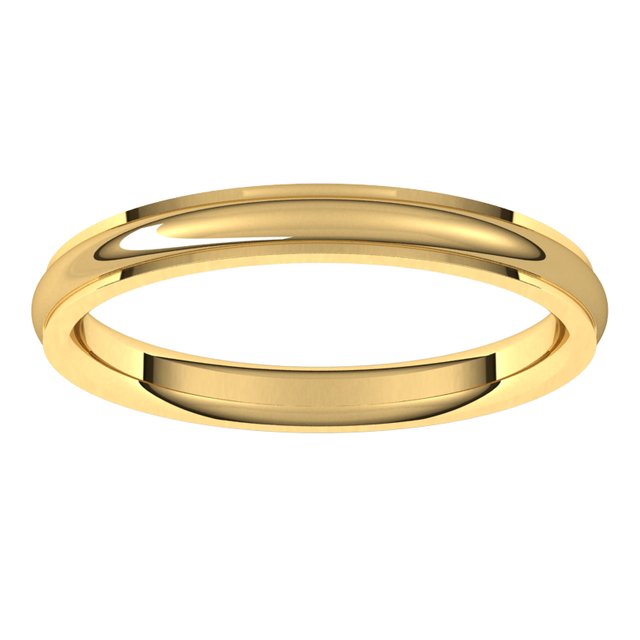 10K Yellow Gold 2.5 mm Half Round Edge Comfort Fit Wedding Band 3