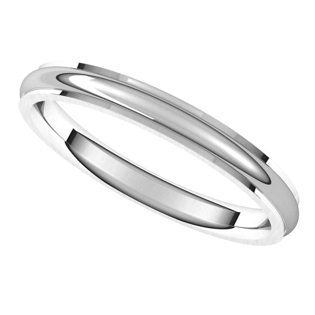 18K White Gold 2.5 mm Half Round Edge Comfort Fit Wedding Band 5