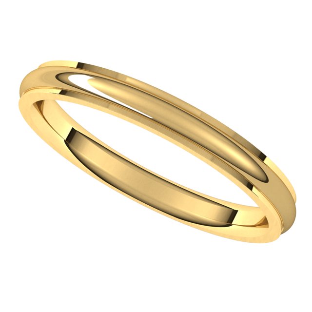 10K Yellow Gold 2.5 mm Half Round Edge Comfort Fit Wedding Band 5