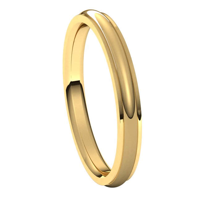 10K Yellow Gold 2.5 mm Half Round Edge Comfort Fit Wedding Band 6