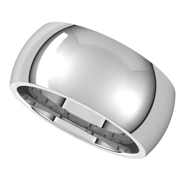 Sterling Silver 9 mm Half Round Comfort Fit Wedding Band 5
