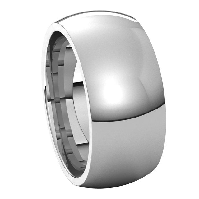 Sterling Silver 9 mm Half Round Comfort Fit Wedding Band 6