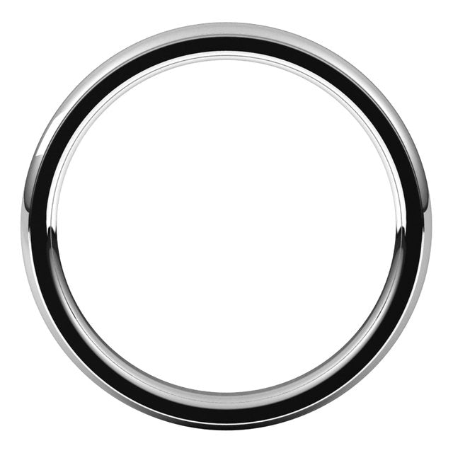 18K White Gold 3 mm Half Round Edge Comfort Fit Wedding Band 2