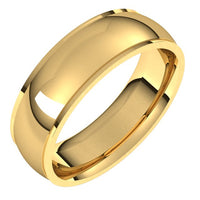 18K Yellow Gold 6 mm Half Round Edge Comfort Fit Wedding Band 1