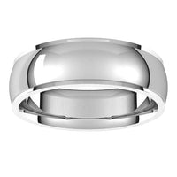 Sterling Silver 6 mm Half Round Edge Comfort Fit Wedding Band 3
