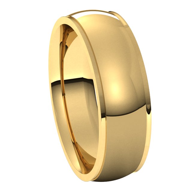 18K Yellow Gold 6 mm Half Round Edge Comfort Fit Wedding Band 6