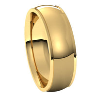 18K Yellow Gold 6 mm Half Round Edge Comfort Fit Wedding Band 6