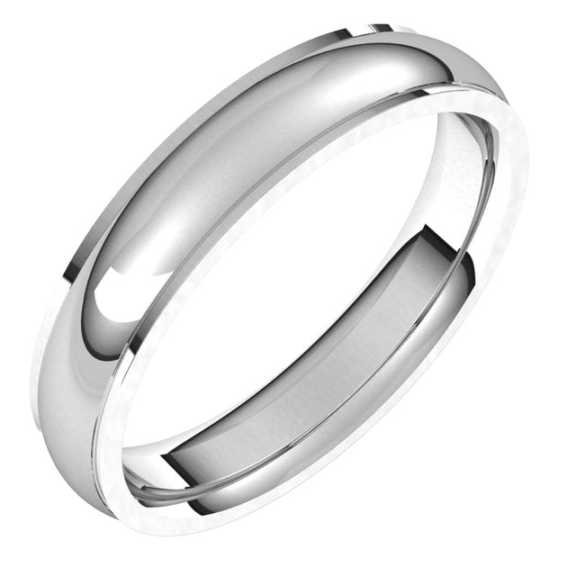 Sterling Silver 4 mm Half Round Edge Comfort Fit Wedding Band 1