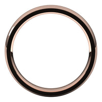 18K Rose Gold 4 mm Half Round Edge Comfort Fit Wedding Band 2
