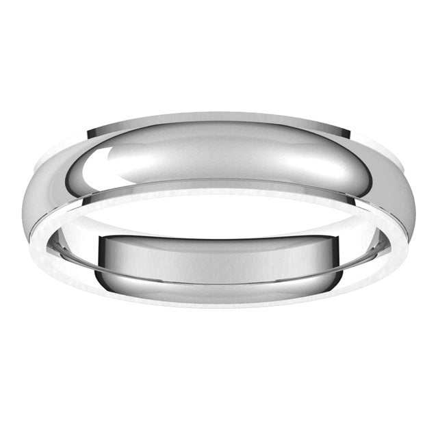 Sterling Silver 4 mm Half Round Edge Comfort Fit Wedding Band 3