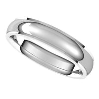Sterling Silver 4 mm Half Round Edge Comfort Fit Wedding Band 5