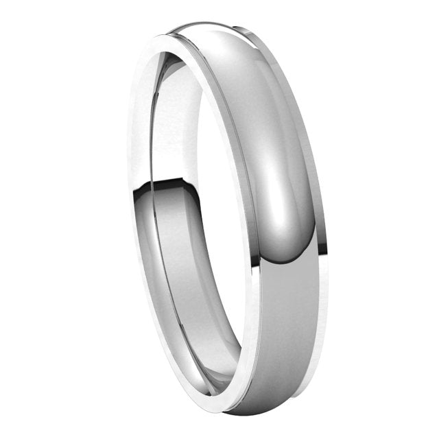 Sterling Silver 4 mm Half Round Edge Comfort Fit Wedding Band 6