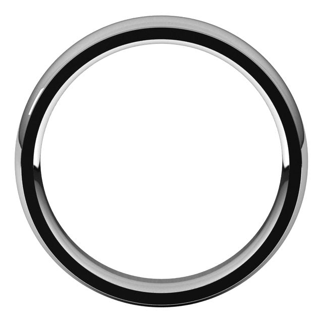 Platinum 5 mm Half Round Edge Comfort Fit Wedding Band 2