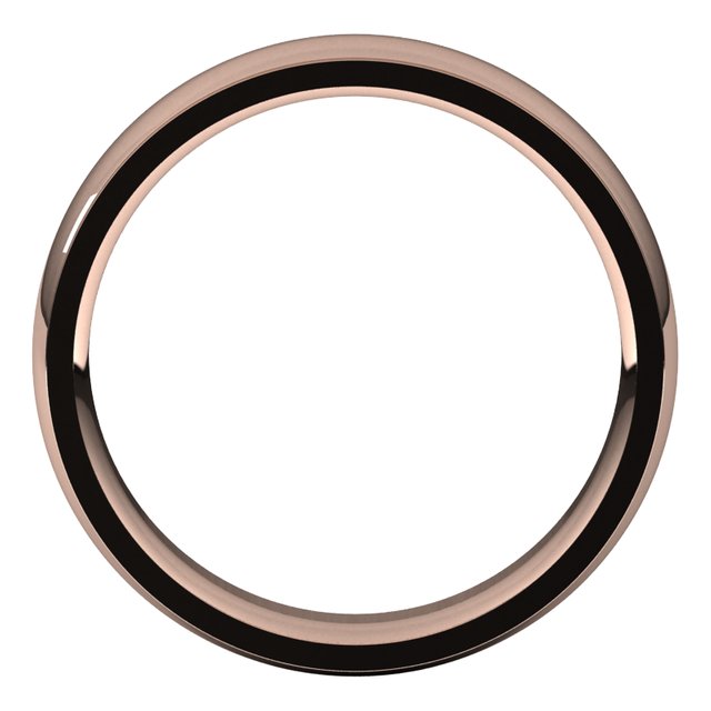 14K Rose Gold 5 mm Half Round Edge Comfort Fit Wedding Band 2