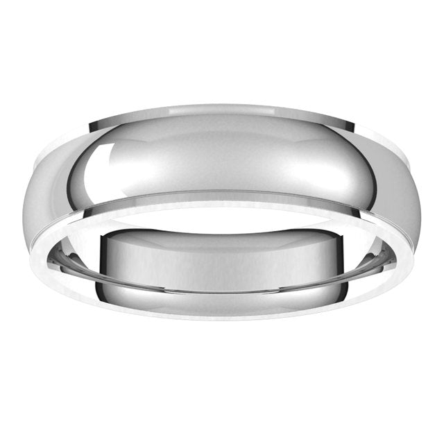 Platinum 5 mm Half Round Edge Comfort Fit Wedding Band 3