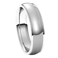 Sterling Silver 5 mm Half Round Edge Comfort Fit Wedding Band 6