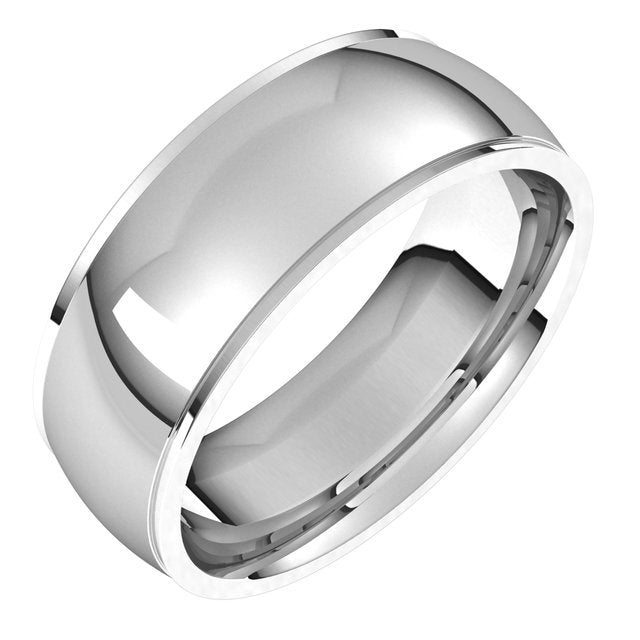 Sterling Silver 7 mm Half Round Edge Comfort Fit Wedding Band 1