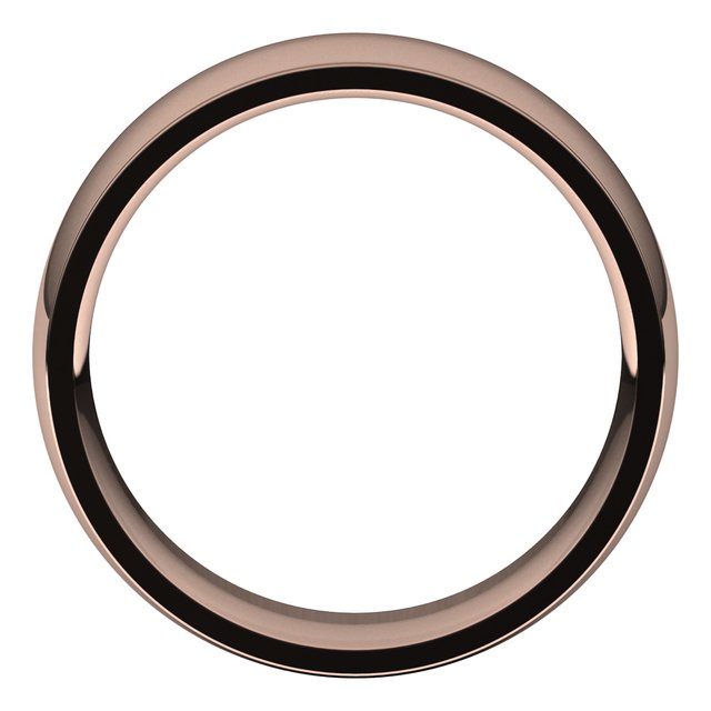 14K Rose Gold 7 mm Half Round Edge Comfort Fit Wedding Band 2