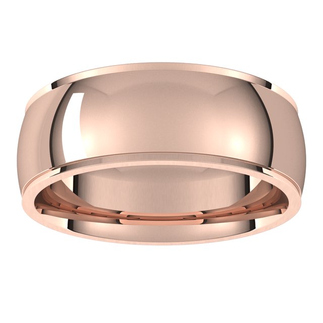 14K Rose Gold 7 mm Half Round Edge Comfort Fit Wedding Band 3