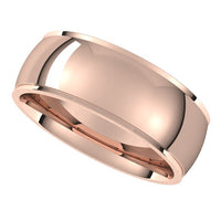 14K Rose Gold 7 mm Half Round Edge Comfort Fit Wedding Band 5