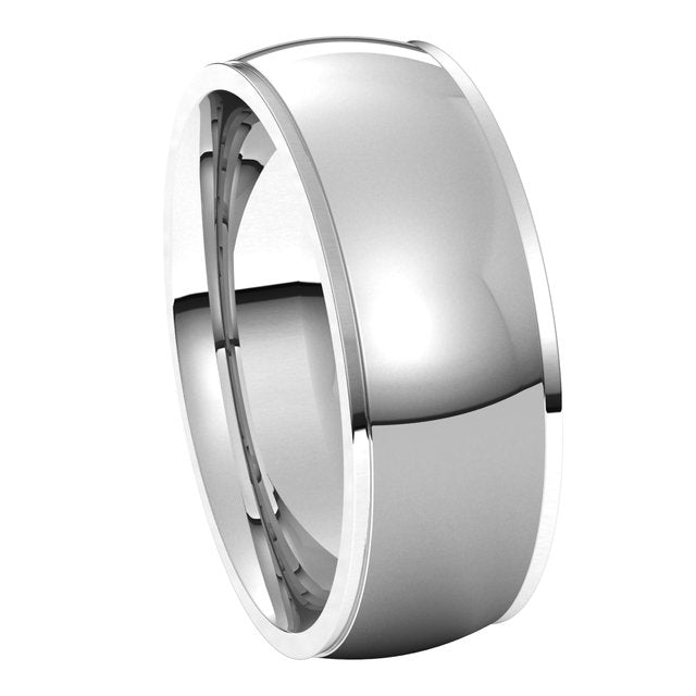 Sterling Silver 7 mm Half Round Edge Comfort Fit Wedding Band 6