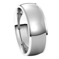 Sterling Silver 7 mm Half Round Edge Comfort Fit Wedding Band 6