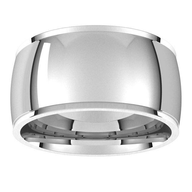 Platinum 10 mm Half Round Edge Comfort Fit Wedding Band 3