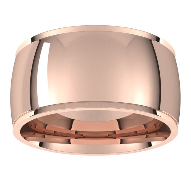 18K Rose Gold 10 mm Half Round Edge Comfort Fit Wedding Band 3