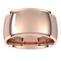 18K Rose Gold 10 mm Half Round Edge Comfort Fit Wedding Band 3