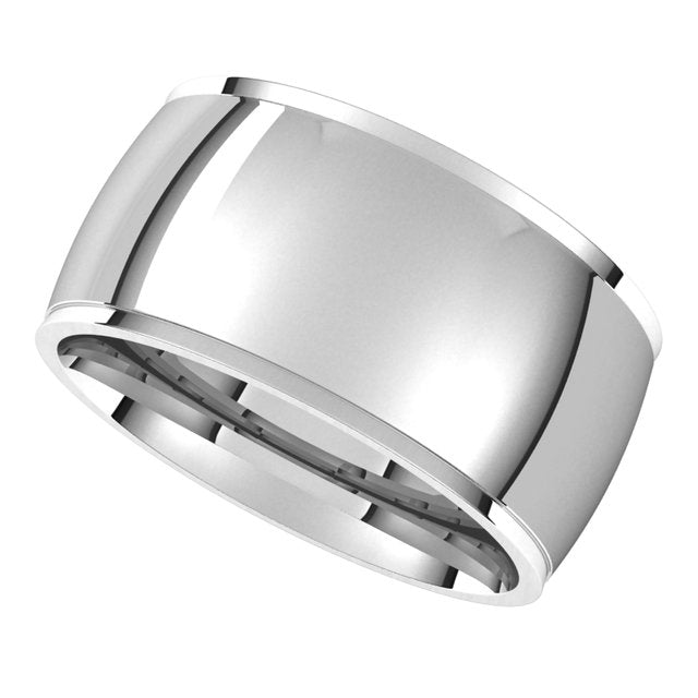 Platinum 10 mm Half Round Edge Comfort Fit Wedding Band 5