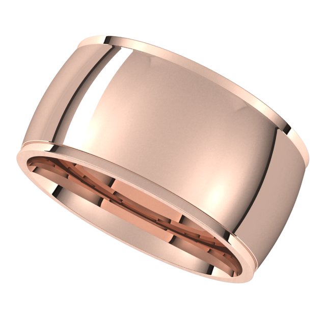 18K Rose Gold 10 mm Half Round Edge Comfort Fit Wedding Band 5