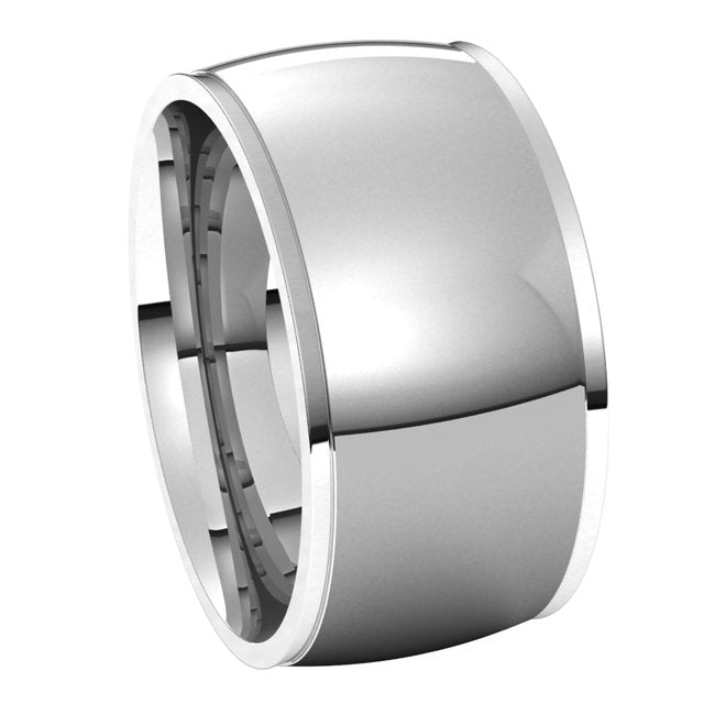 Platinum 10 mm Half Round Edge Comfort Fit Wedding Band 6