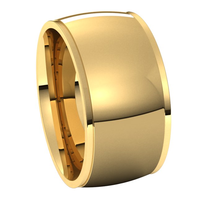 14K Yellow Gold 10 mm Half Round Edge Comfort Fit Wedding Band 6