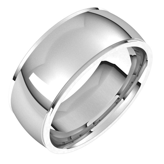 14K White Gold 8 mm Half Round Edge Comfort Fit Wedding Band 1