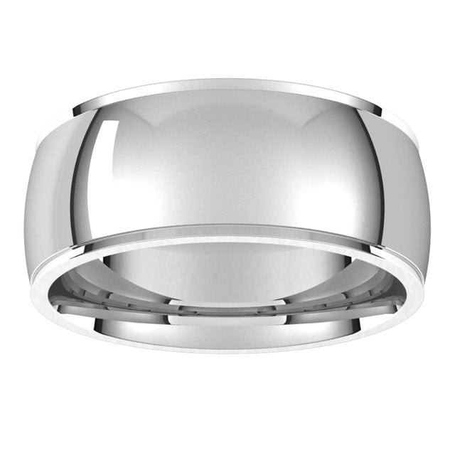 14K White Gold 8 mm Half Round Edge Comfort Fit Wedding Band 3