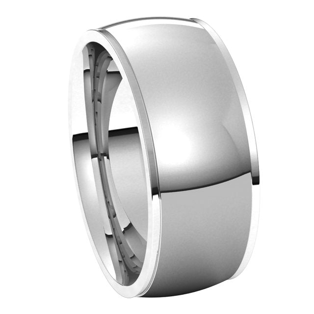 Sterling Silver 8 mm Half Round Edge Comfort Fit Wedding Band 6