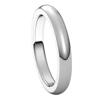 Platinum 3 mm Half Round Comfort Fit Heavy Wedding Band 6