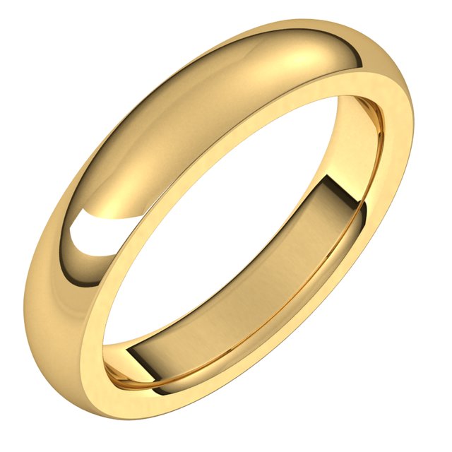 18K Yellow Gold 4 mm Half Round Comfort Fit Heavy Wedding Band 1