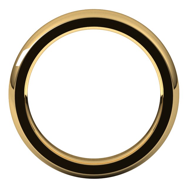 18K Yellow Gold 4 mm Half Round Comfort Fit Heavy Wedding Band 2