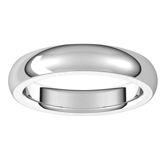 14K White Gold 4 mm Half Round Comfort Fit Heavy Wedding Band 3