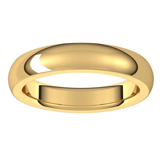 18K Yellow Gold 4 mm Half Round Comfort Fit Heavy Wedding Band 3