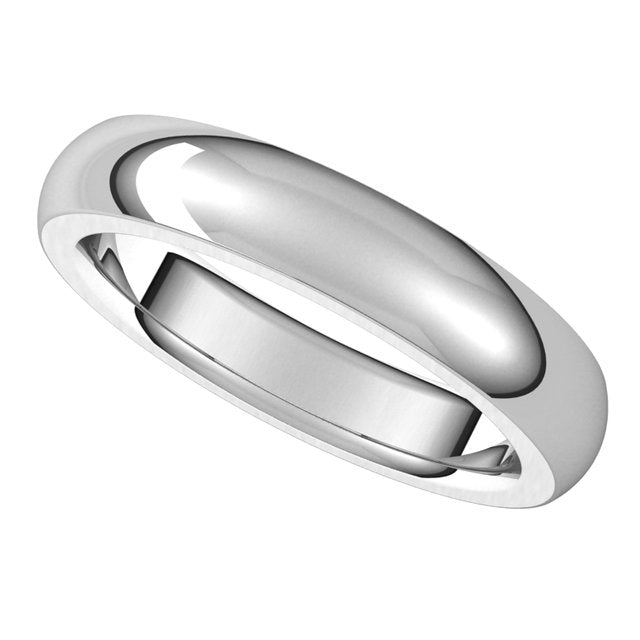 14K White Gold 4 mm Half Round Comfort Fit Heavy Wedding Band 5