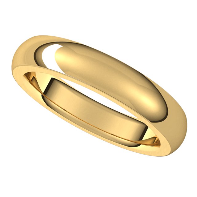 18K Yellow Gold 4 mm Half Round Comfort Fit Heavy Wedding Band 5