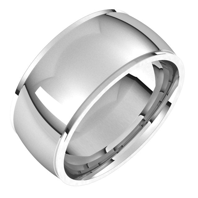 Sterling Silver 9 mm Half Round Edge Comfort Fit Wedding Band 1