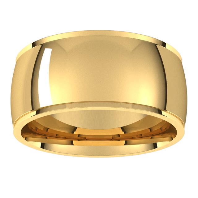 14K Yellow Gold 9 mm Half Round Edge Comfort Fit Wedding Band 3