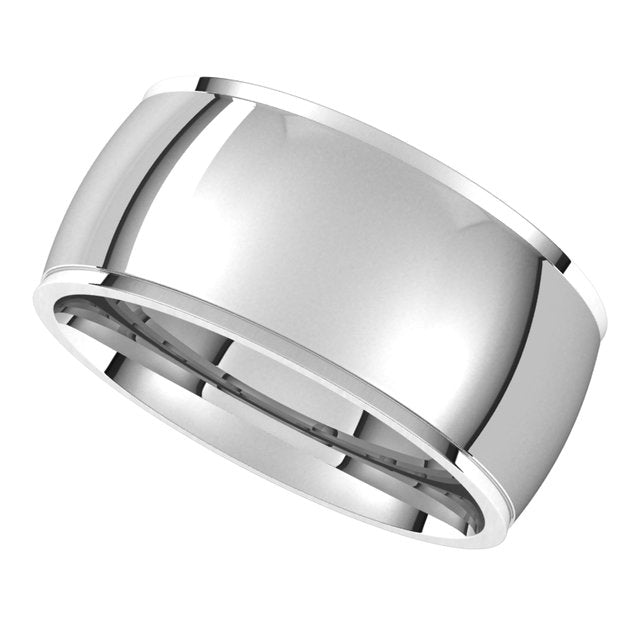 Sterling Silver 9 mm Half Round Edge Comfort Fit Wedding Band 5