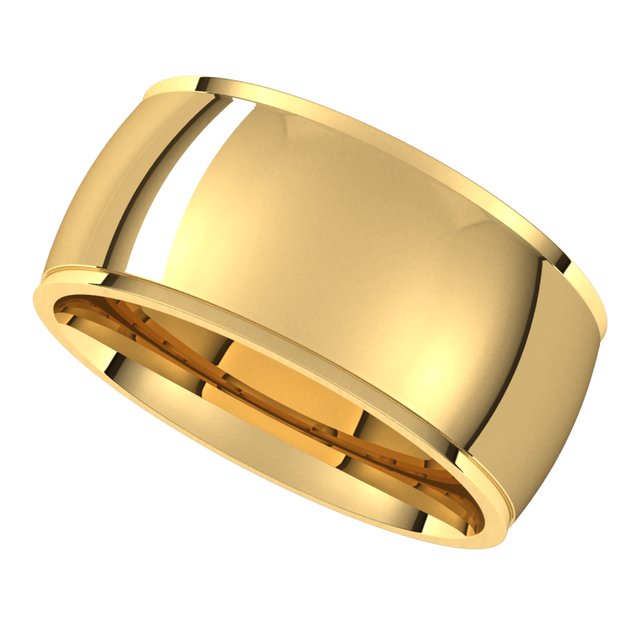 14K Yellow Gold 9 mm Half Round Edge Comfort Fit Wedding Band 5