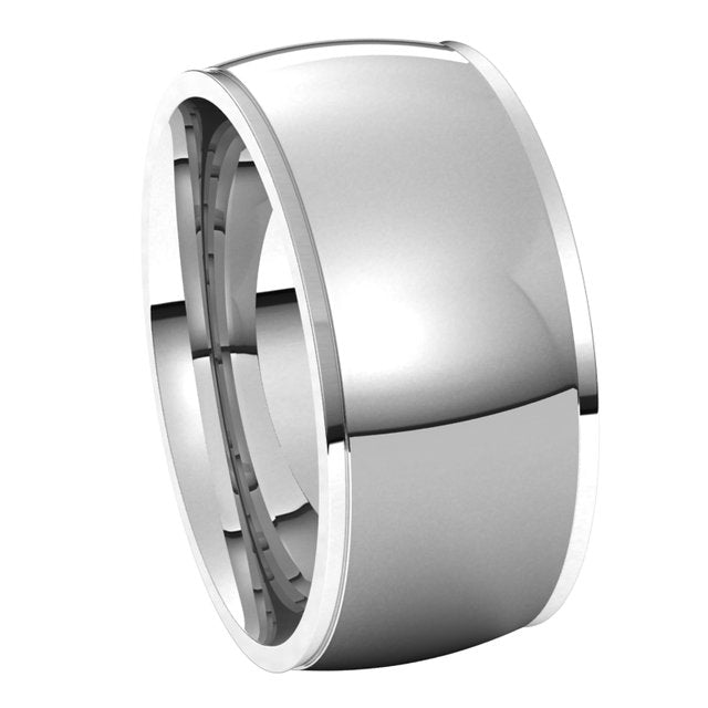 Sterling Silver 9 mm Half Round Edge Comfort Fit Wedding Band 6